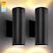 Luxrite Modern Cylinder LED Up and Down Outdoor Wall Light 5CCT 2700K-5000K Waterproof 20W 1800LM ETL, 2PK LR40335-2PK - alternate 1